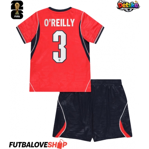 Dres Anglicko Nico O'Reilly #3 Preč pre deti MS 2026 Krátky Rukáv (+ trenírky)